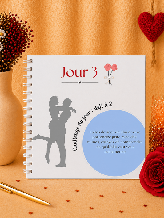 calendrier papier avec activités de couple juillet