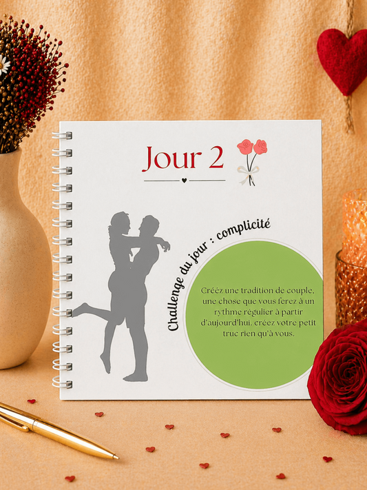 calendrier papier avec activités de couple mai