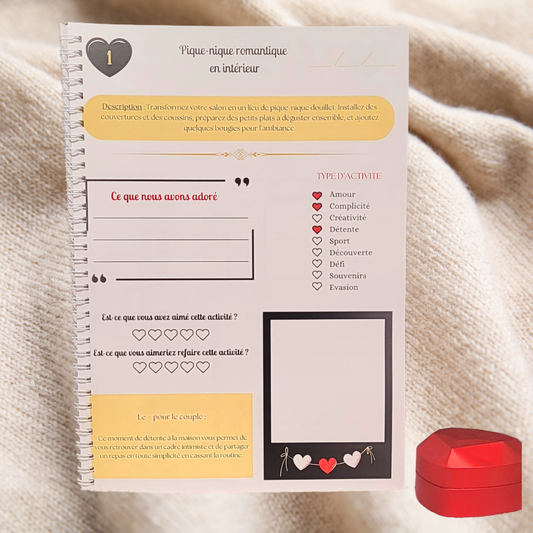 100 Activités de Couple – Cahier Papier Personnalisable