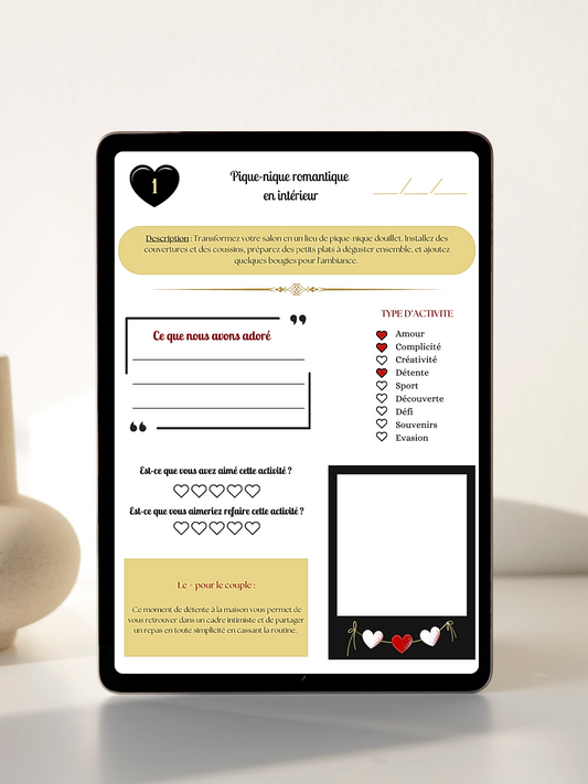 100 Activités de Couple – Cahier Digital Personnalisable
