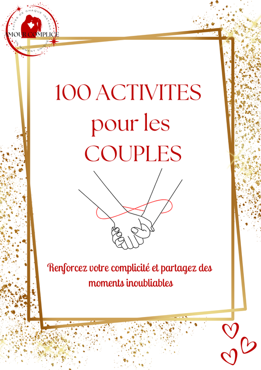 Cahier d’activités couple – 100 idées à faire en duo | PDF personnalisable et imprimable | Jeux, défis et activités romantiques pour couple