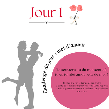 Calendrier couple Juin – 30 défis amoureux à faire en duo | PDF personnalisable et imprimable | Activités romantiques pour couple