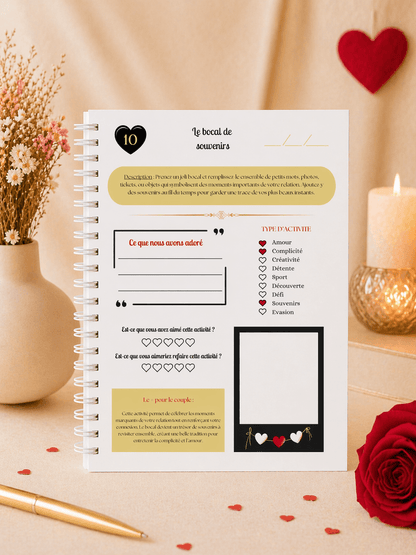 Pages intérieures du livre de couple à remplir version papier