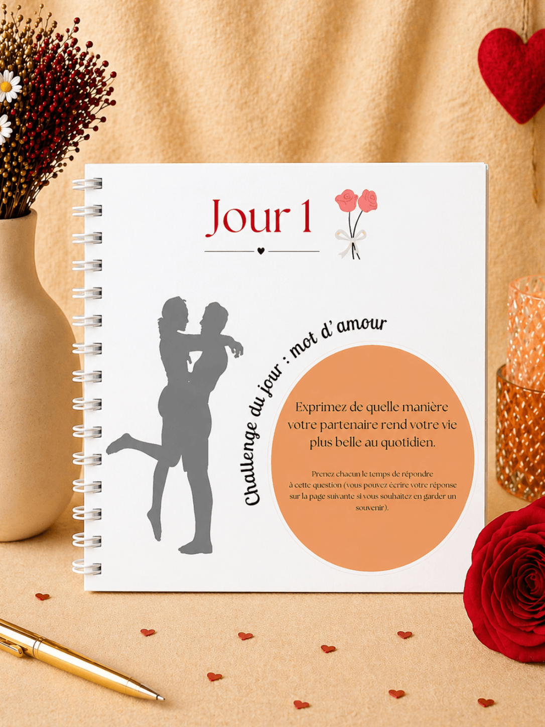 calendrier papier avec activités de couple avril