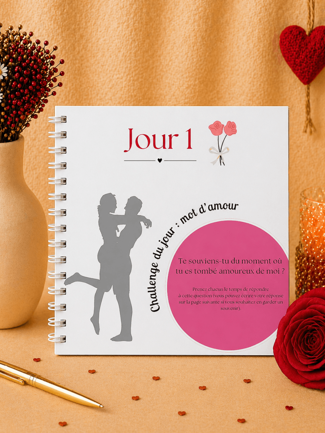 calendrier papier avec activités de couple juin