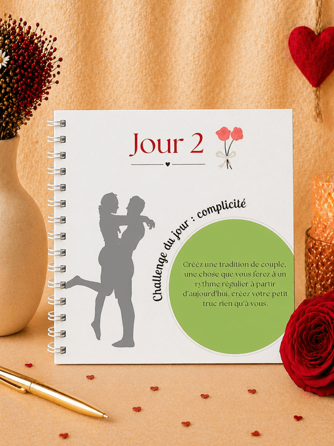 calendrier papier avec activités de couple mai