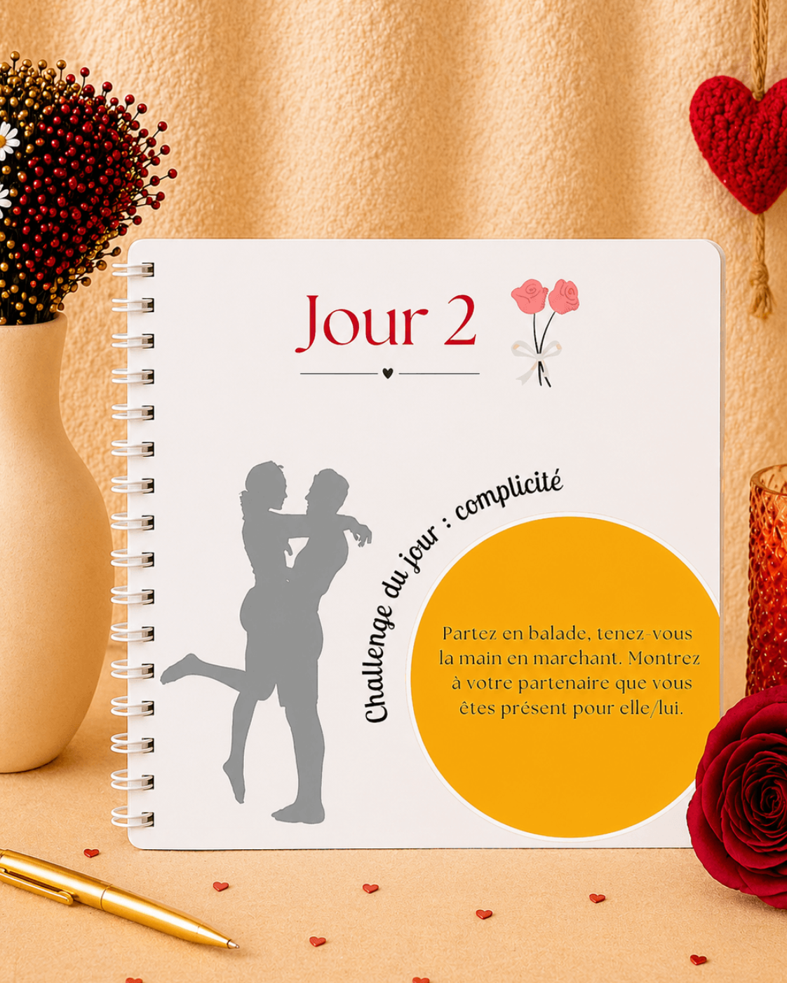 calendrier papier avec activités de couple octobre