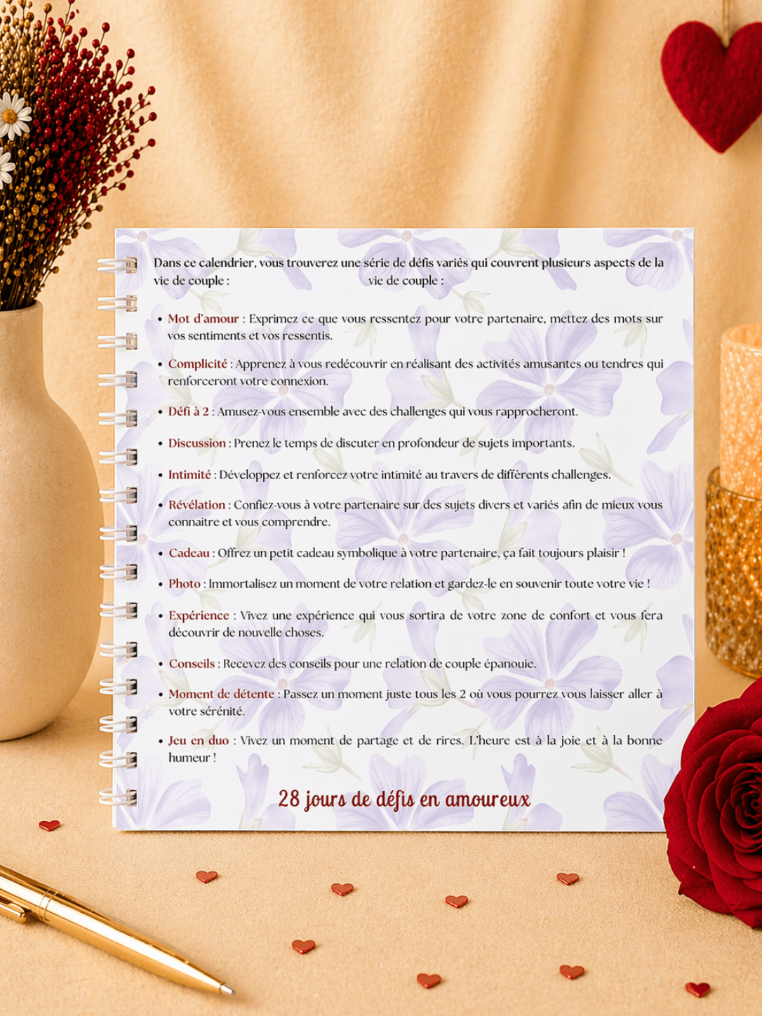calendrier de couple février pour créer des moments à deux