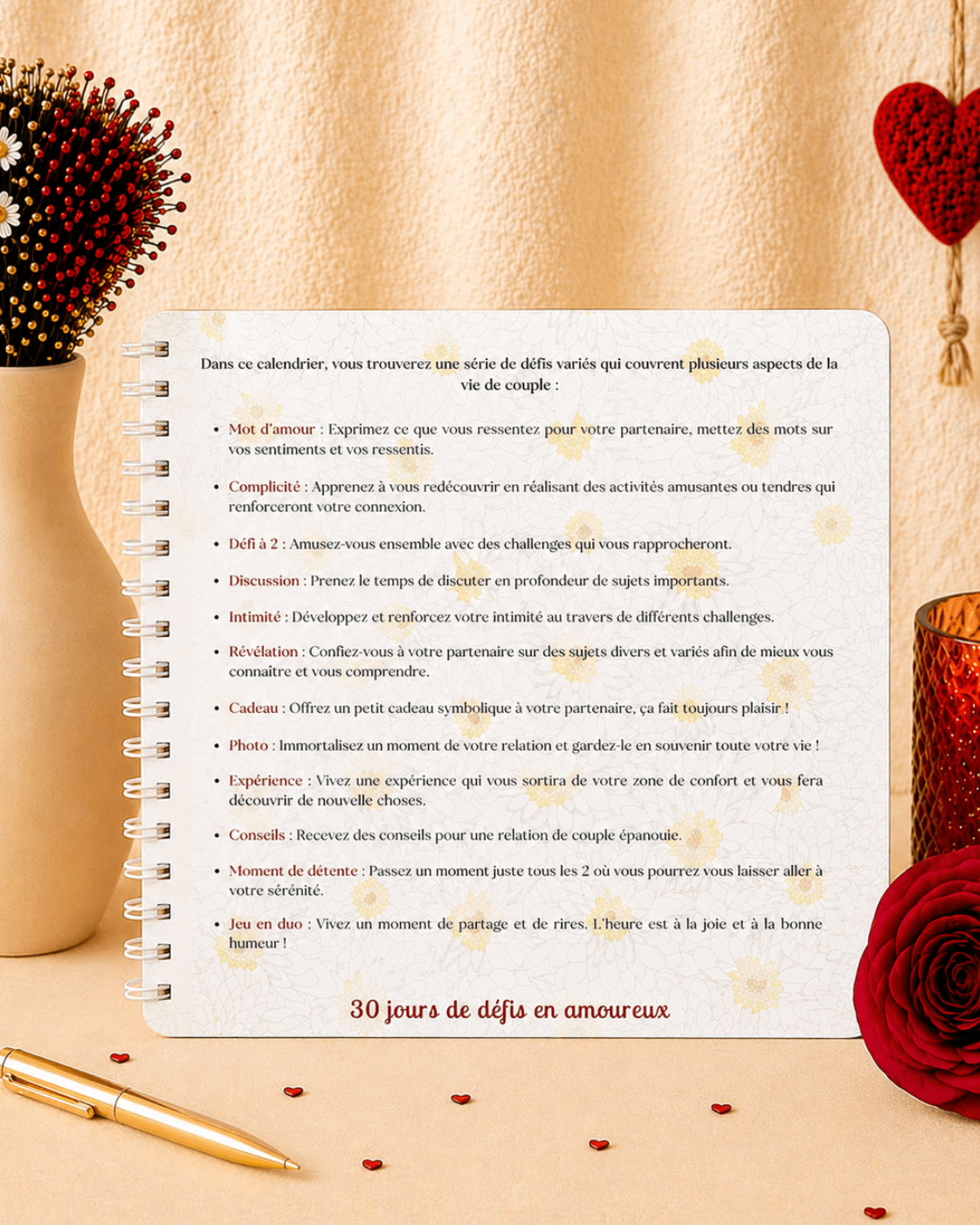 calendrier de couple novembre pour créer des moments à deux