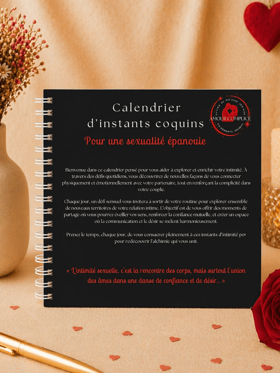 Calendrier de couple pour recréer des moments de connexion et d’intimité