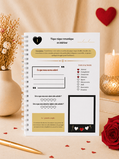 Cahier d’activités de couple en version papier prêt à être utilisé
