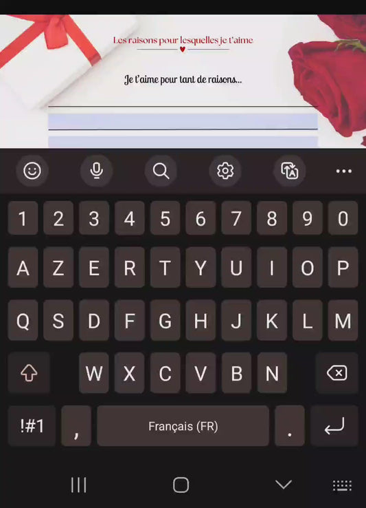 Carte d’amour couple – Pourquoi je t'aime | PDF personnalisable et imprimable | Carte romantique à offrir avec message d’amour