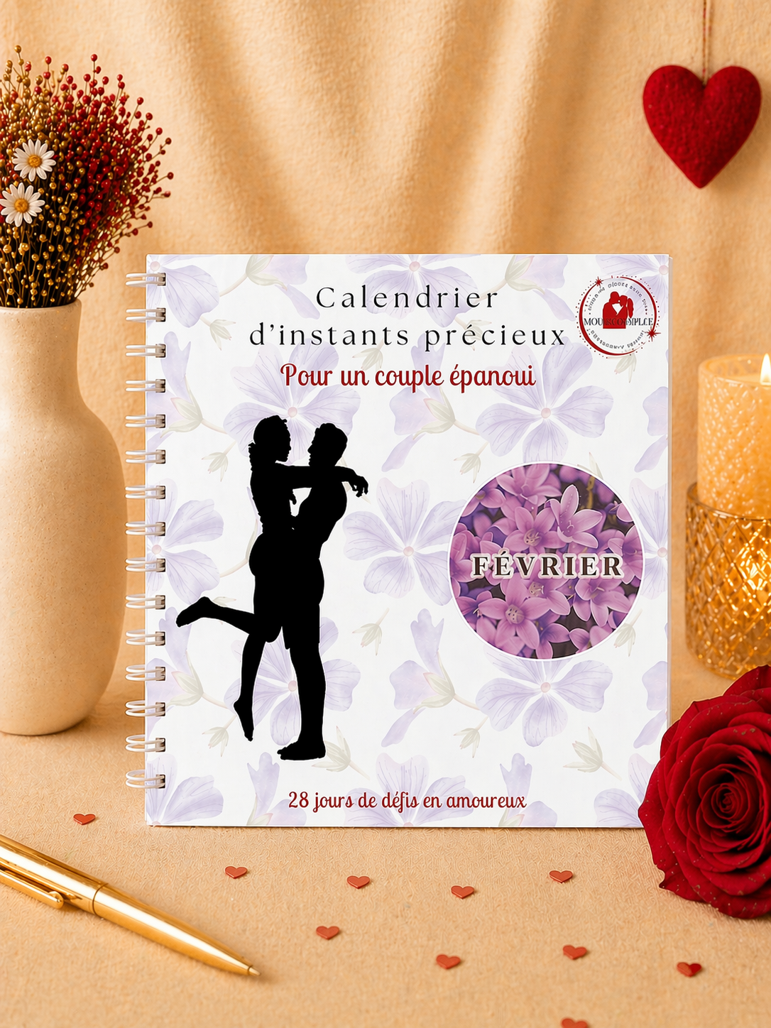 28 Défis Amoureux Février – Calendrier Papier Personnalisable