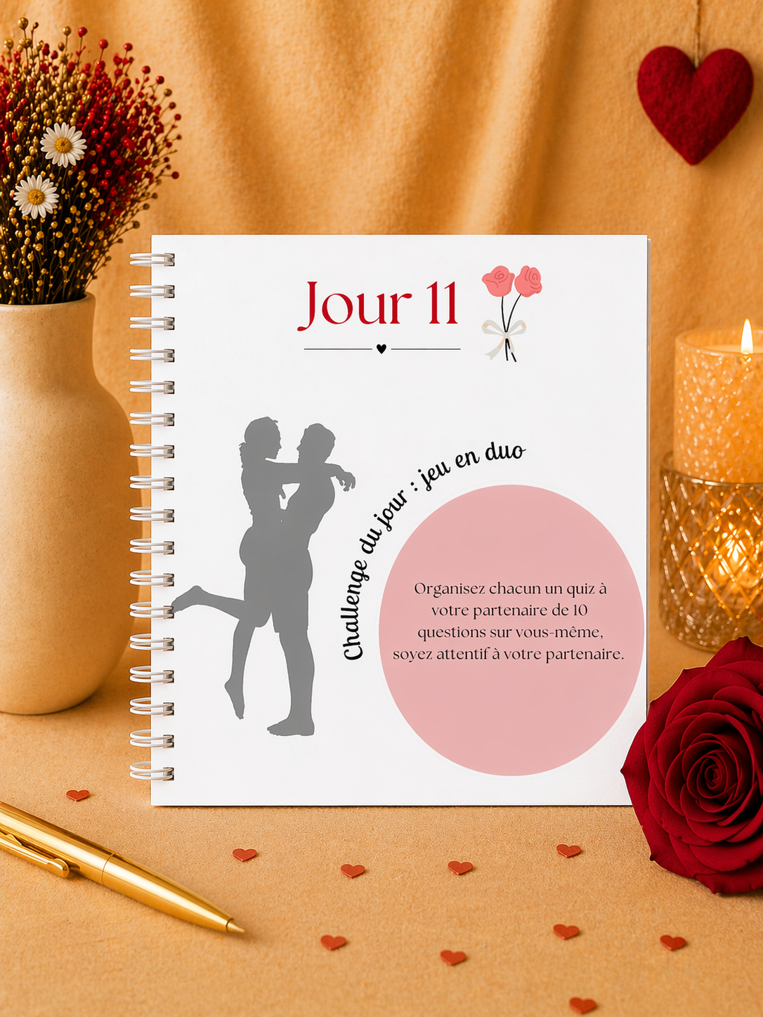31 Défis Amoureux Janvier – Calendrier Papier Personnalisable