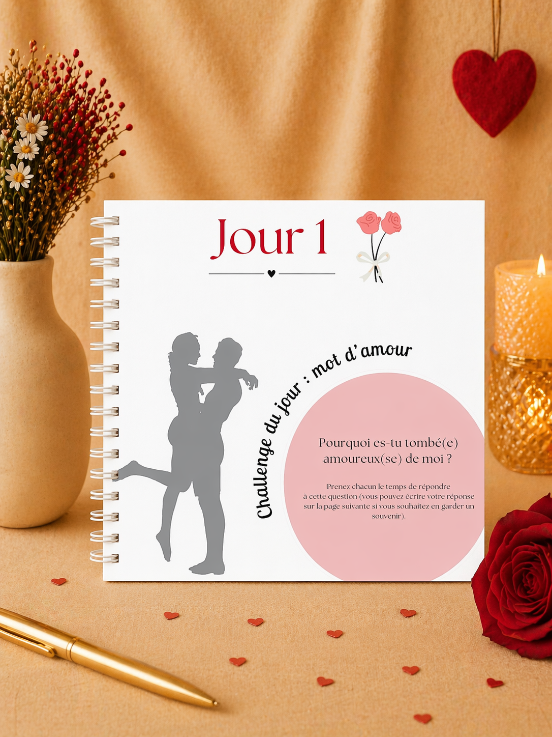 31 Défis Amoureux Janvier – Calendrier Papier Personnalisable