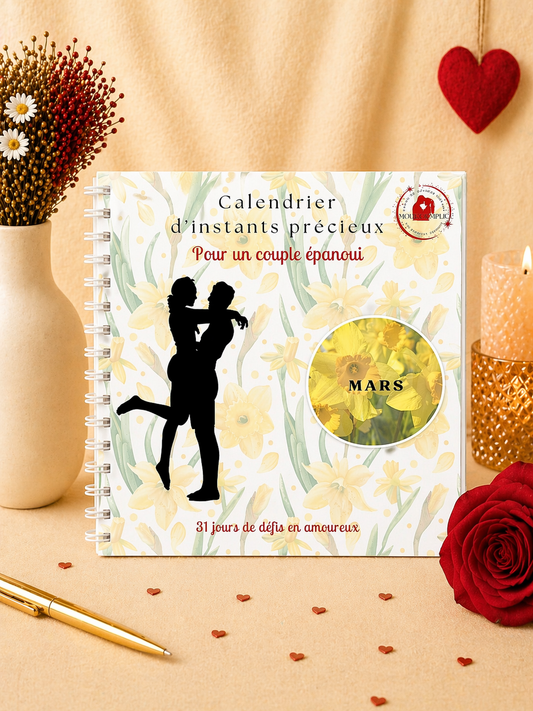 31 Défis Amoureux Mars – Calendrier Papier Personnalisable