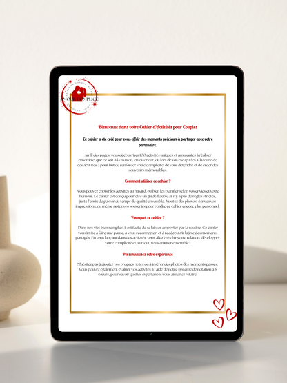 100 Activités de Couple – Cahier Digital Personnalisable