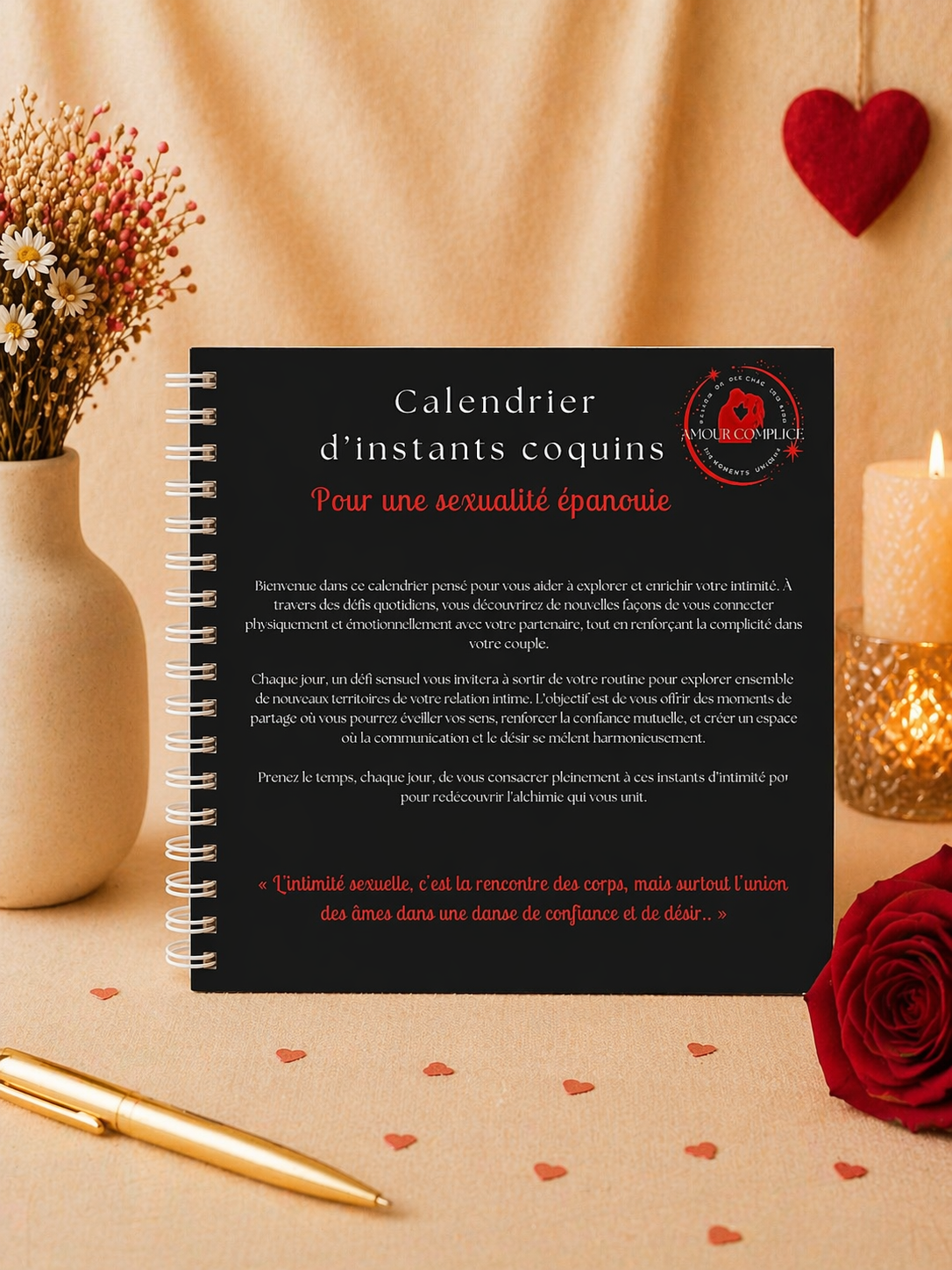 31 Défis d’Intimité en Couple – Calendrier Papier personnalisable