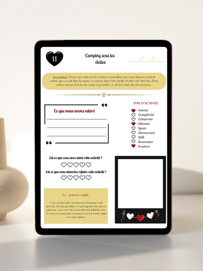100 Activités de Couple – Cahier Digital Personnalisable