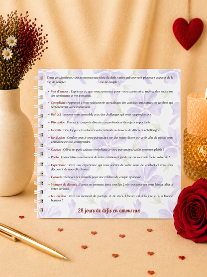 28 Défis Amoureux Février – Calendrier Papier Personnalisable